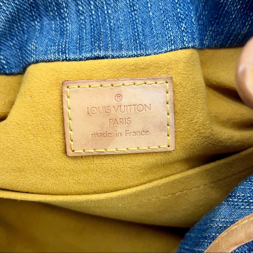 Louis Vuitton Denim Monogram Satchel with Tan Leather Trim - Picture 12 of 13